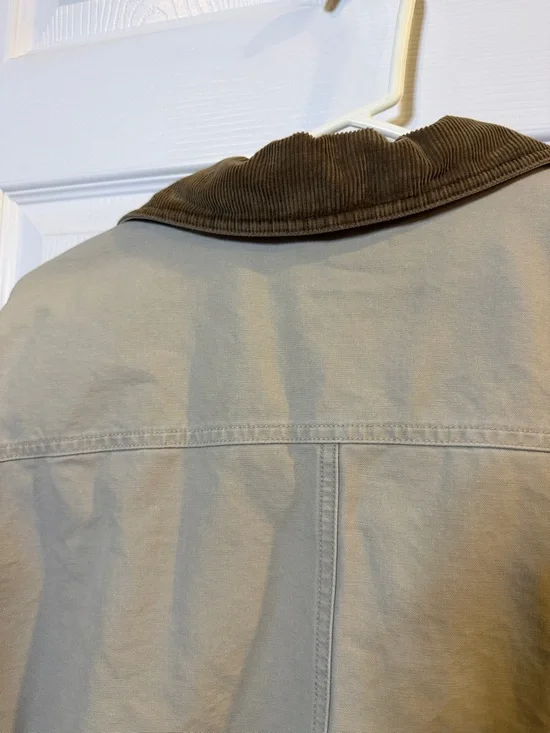 VINTAGE L.L. Bean Men's Jacket in Khaki with Brown Corduroy Collar - Picture 5 of 5